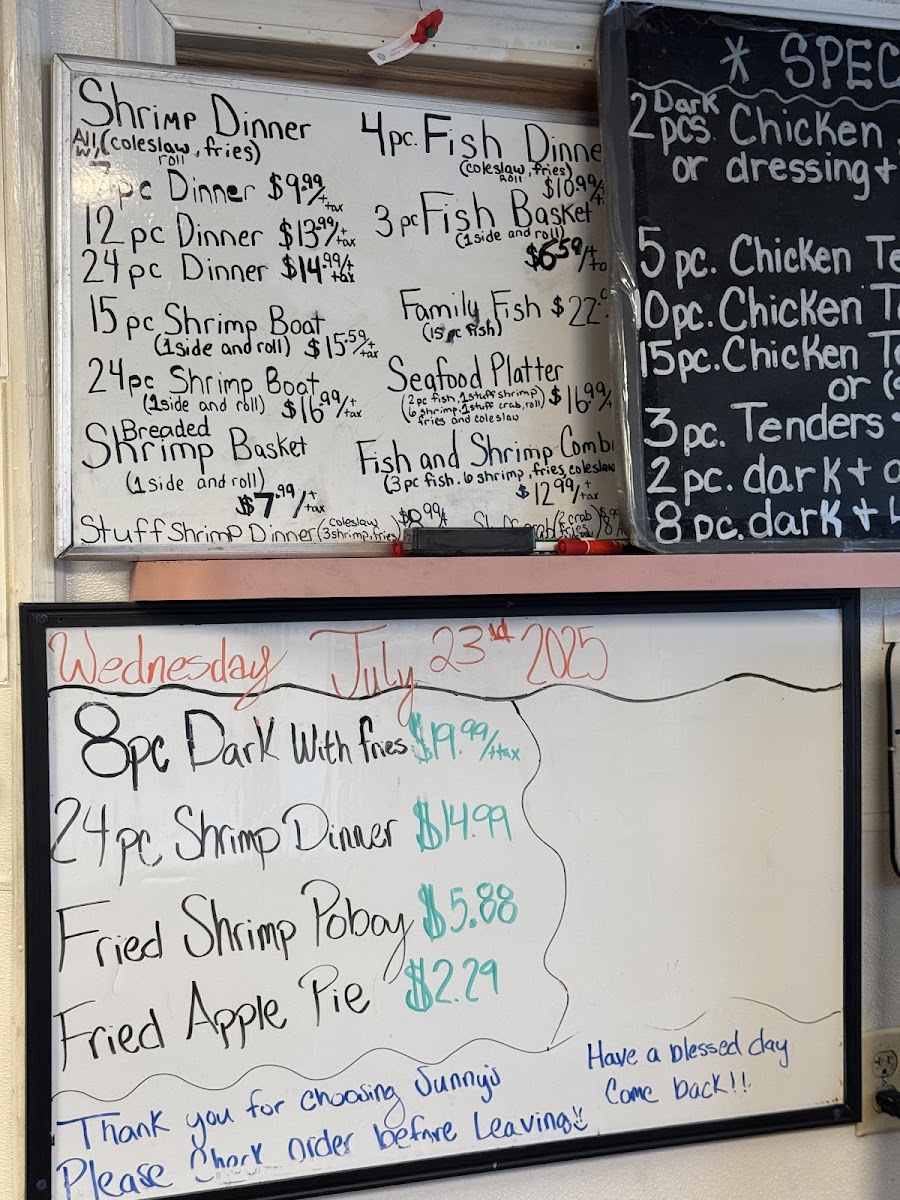 Sunny's Fried Chicken Menu - Image 1